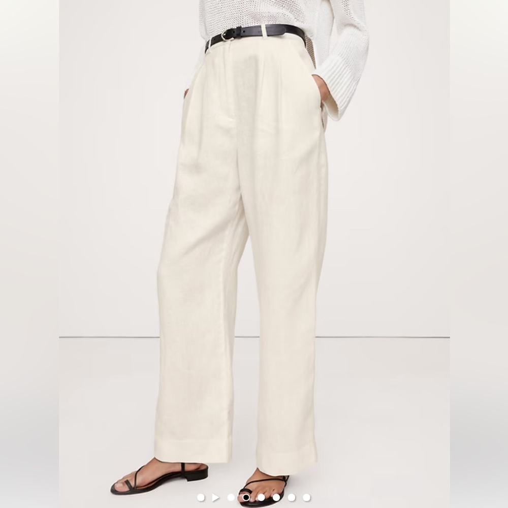 Banana Republic Linen Pleated Wide Leg Pant